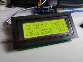 20x4 caracteres do visor painel frontal hd44780 arduino eletrônica tampa lcd 3d print model - Mito3D