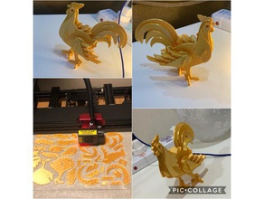 chicken paper toy & game accessories 3d print model - Mito3D