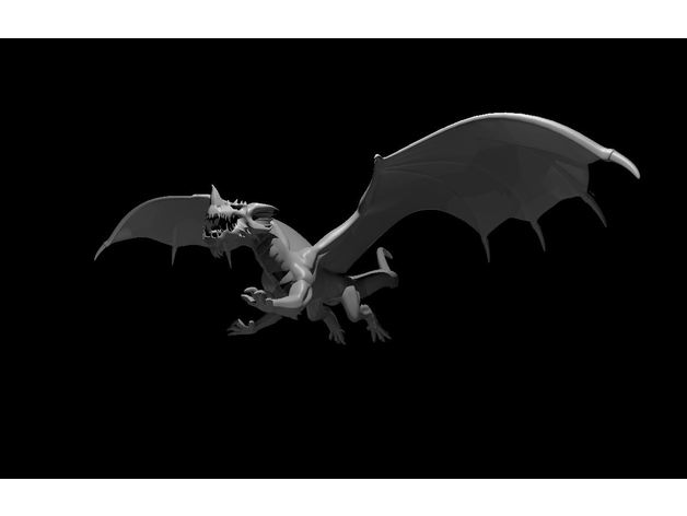 blue dragon flying games dnd dungeons dragons 3D print model - Mito3D