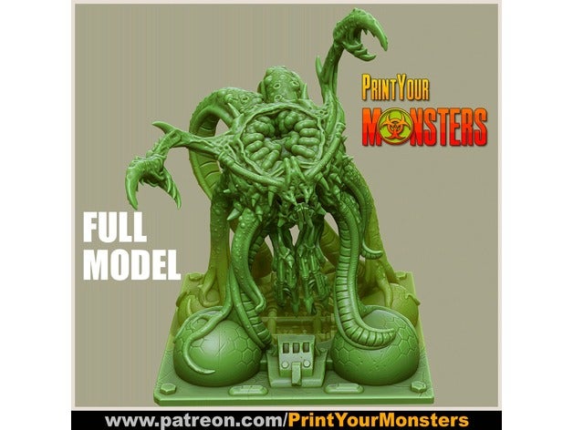 full-model - tentacle monster creatures 3dprintable boardgame dnd miniature game mini miniatures tabletop wargaming 3D print model - Mito3D