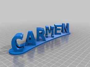carmen - kdnita curva sinais e logotipos personalizado 3d print model - Mito3D