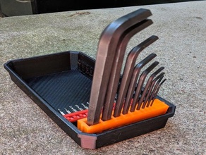 hex key holder slim packout tool holders & boxes allen milwaukee tools organizer storage 3d print model - Mito3D