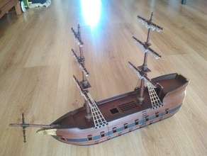 modular warship xvii century inspired toy & game accessories boat dnd miniature dungeons dragons 28mm scenery openforge pirate ship sailboat warhammer 3d print model - Mito3D