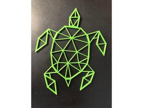 geometrik kaplumbağa 2d sanat hayvan hayvanlar geometri 3d print model - Mito3D