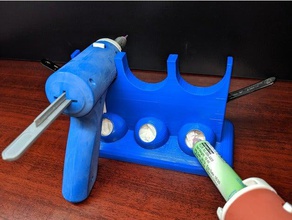 syringe dispenser stand tool holders & boxes flux gun holder paste solder soldering tweezers 3d print model - Mito3D