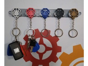Schlüsselanhänger + Schlüsselring okta brasil chaveiro Halter Schlüssel keychain keyholder scatolin sylvio 3d print model - Mito3D