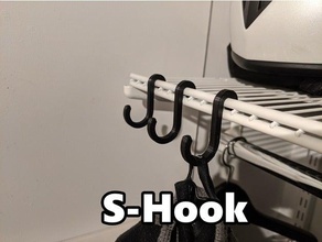 s-hook organization hanger hook s snapmaker wire rack mount 3d print model - Mito3D