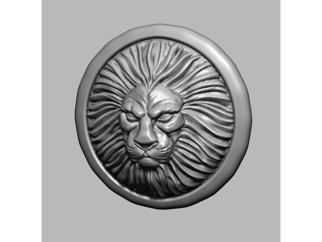 lion shield 3d printing dnd miniature 3D print model - Mito3D