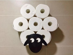 shawn black sheep toilet paper holder bathroom roll 3d print model - Mito3D