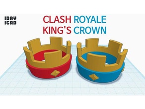 1jour 1cad clash royale couronne de roi jouets & jeux 1day1cad la jeu le jouet 3d print model - Mito3D