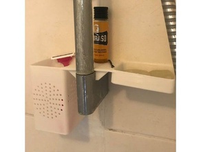 bandeja do chuveiro casa de banho acessórios com duche porta sabonete sabão a suporte da escova dentes 3d print model - Mito3D