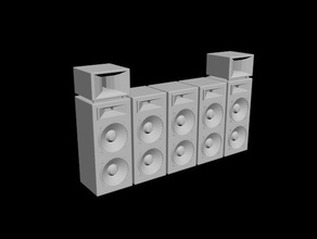 Musik, Bühne, Lautsprecher, 1 24 scale-Modell Gebäude & Strukturen Musik rave sound-system Lautsprecher unten top 3d print model - Mito3D