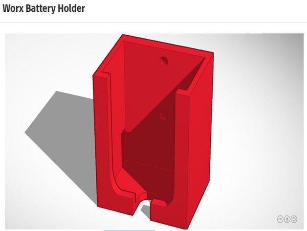 worx Akku-Halter Werkzeug-Halterungen & - Boxen Batterie-Halter 3D print model - Mito3D