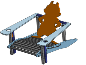 adirondack chipmunk chair outdoor & garden adirondacks cnc furniture maslow squirrel 3d print model - Mito3D