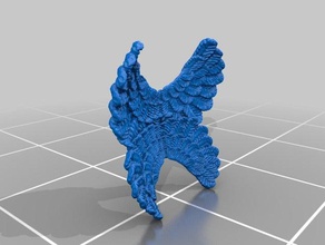 asas emplumadas jogos anjo para trás pássaro dnd penas voar miniatura modelo asa 3d print model - Mito3D
