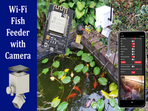 wi-fi feed feeder camera outdoor & garden arduino esp32 esp32-cam fish fusion 360 goldfish 3d print model - Mito3D