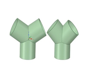 80mm y-3mm Wände 45 Grad-Winkel, gleichseitiges Dreieck gadgets wye 3d print model - Mito3D