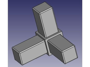 square tube corner angle connector 10x10x1mm diy 3d print model - Mito3D