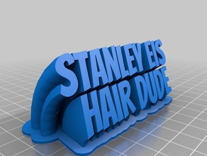 mi personalizados de barrido 2-nombre la línea placa cabello amigo oficina personalizado 3d print model - Mito3D