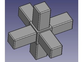 estrella ángulo conector de tubo cuadrado 10x10x1mm diy del 3d print model - Mito3D