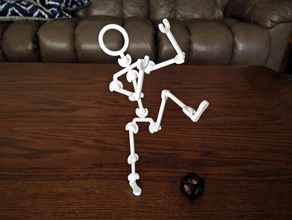 articulated posable stickman interactive art human body model 3d print model - Mito3D