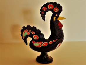 o galo de barcelos decoração coq a folclore portugal 3d print model - Mito3D