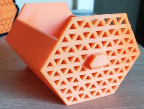 modulaire à maille hexagonale du tiroir les conteneurs hexagone hexagonal le stockage boîte de rangement 3d print model - Mito3D