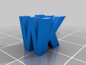 kw two letter sculpture sculptures customized 3d print model - Mito3D