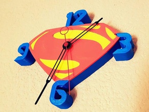 superman Uhr Haushalt 3d print model - Mito3D