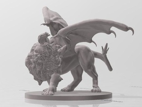 manticore creatures creature dnd dungeons dragons miniature miniatures monster ttrpg 3d print model - Mito3D
