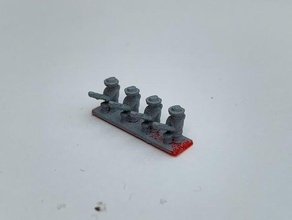 acw 6mm scale confederate skirmishers front line strip 3d print model - Mito3D