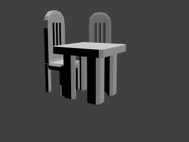 dungeon pegs table & chairs toy game accessories 3D print model - Mito3D