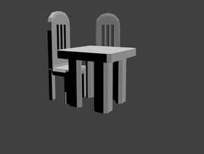 dungeon pegs table & chairs toy game accessories 3d print model - Mito3D