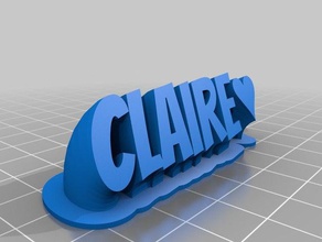claire nameplate office customized 3d print model - Mito3D