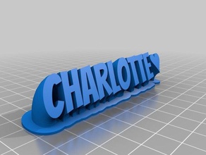 charlotte de la placa identificación oficina personalizado 3d print model - Mito3D