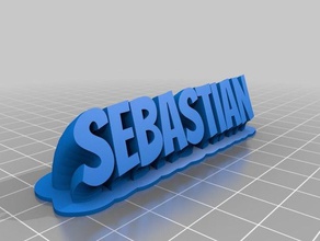 sebastian nameplate office customized 3d print model - Mito3D