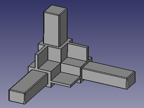 corner connector kantoflex square tube offset thigh diy 3d print model - Mito3D