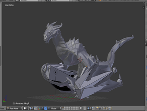 em skyrim, o dragão - posable animais blender poseable skyrim 3d print model - Mito3D