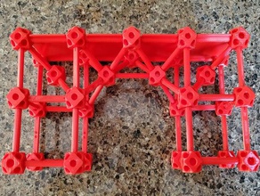 cuboctahedron truss construction set toys kit node pegs 3d print model - Mito3D