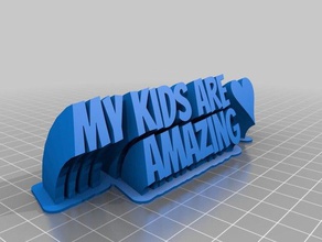 mis hijos increíble decoración personalizado familiar de la familia los niños signos 3d print model - Mito3D