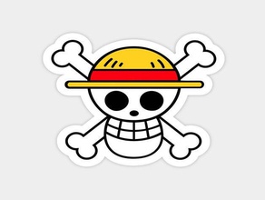 one piece jolly roger relieve signs & logos anime logo lufy manga 3d print model - Mito3D