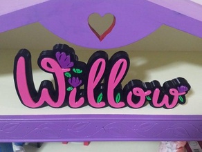 willow name plate - mmu signs & logos 3d print model - Mito3D