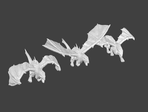 drakon miniatures remixes valandar's drake creatures boardgame dnd miniature dragon fantasy frostgrave goldrake kings war kow pathfinder rpg tabletop warhammer 3d print model - Mito3D