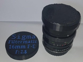 sigma 16mm filtermatic fish-eye f / 2,8 bouchon d'objectif parasoleil 3d print model - Mito3D