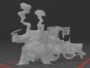cyberpunk ogre butcher cart toys & games 28mm aos dnd ogor kingdoms steampunk wargaming warhammer whfb 3d print model - Mito3D