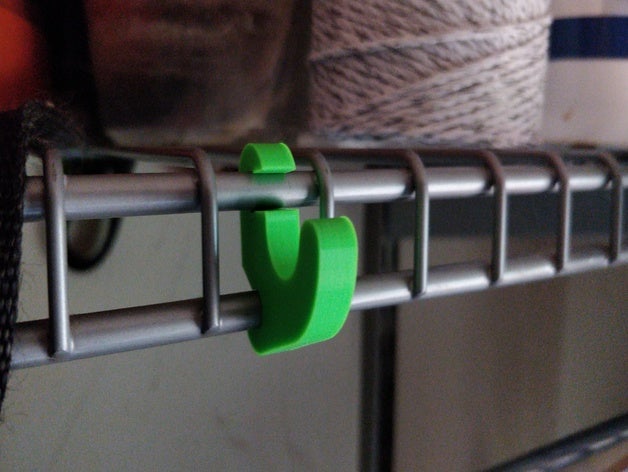 simple alambre de gancho la estantería organización el rubbermaid estante 3D print model - Mito3D