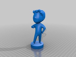 vault boy carisma fixo de malha a arte fallout 4 figura figurine scupture vault-tec 3d print model - Mito3D