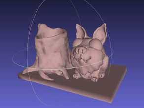 fox tronco cuadro las esculturas 3d print model - Mito3D