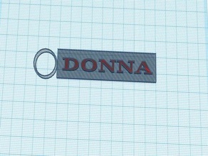 keychain name donna 3d print model - Mito3D