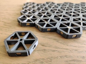 ultimaghex - remix magnetico esagonale connettore axolote hex giochi gloomhaven esagono magnete terreno 3d print model - Mito3D